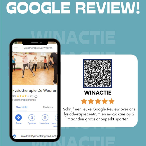 Google review actie | Fysiotherapie MCNO De Wedren
